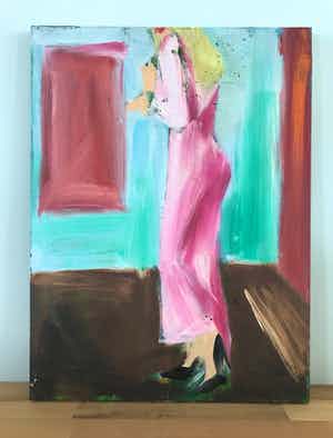 Janusz Haka - Schilderij - 'Stanza' - Gesigneerd - 1986 - origineel werk verkocht voor € 65!