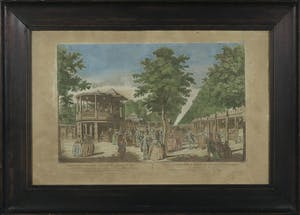 Johann Sebastian Muller - Handgekleurde gravure (opticaprent), Vauxhall Gardens - Ingelijst kopen? Bied vanaf 1!