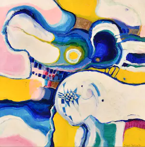 Annemiek Tjepkema - Abstract kleurrijk kopen? Bied vanaf 100!