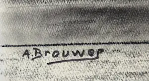 A. Brouwer - Contétekening, Stilleven kopen? Bied vanaf 1!