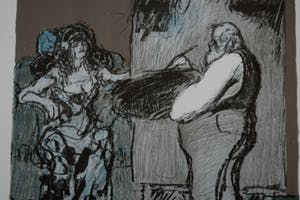 Kurt Lob - Litho - Zelfportret als schilder en zijn model kopen? Bied vanaf 75!