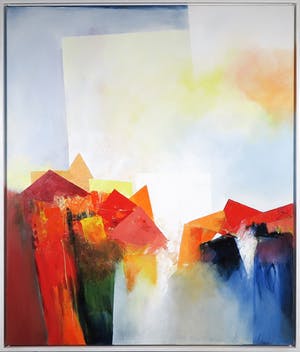 Yon Nicolas - Acryl op doek, Abstracte compositie - Ingelijst (Groot) kopen? Bied vanaf 200!