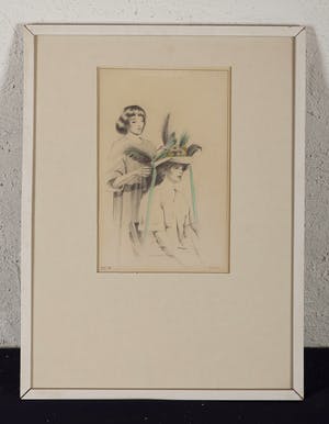 Madelon Overbeek - Mrs. B - 1978 - potlood en kleurpotlood - BKR Rotterdam kopen? Bied vanaf 20!