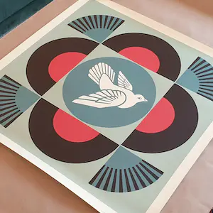 Shepard Fairey - GEOMETRIC DOVE -BLACK- SIGNED OFFSET LITHOGRAPH kopen? Bied vanaf 1!
