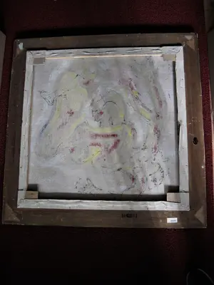 Niet of onleesbaar gesigneerd - Groot & Intrigerend expressionistisch schilderij "Naakt tussen de rozen" kopen? Bied vanaf 1!