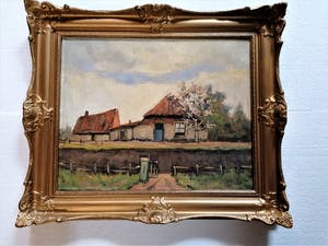 Adriaan Terhell - boerderij in landschap (gesigneerd Ch. Petit) kopen? Bied vanaf 125!
