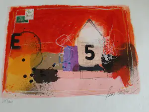 Theo Koster - Zeefdruk en collage, 5 kopen? Bied vanaf 35!