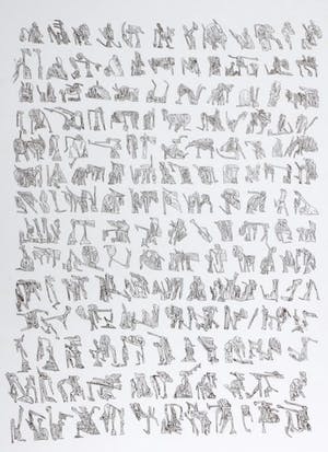 Henri Plaat - Zeefdruk. Compositie met figuren, kopen? Bied vanaf 45!
