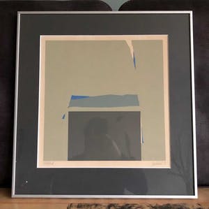 Hans Landsaat - Geometrisch compositie - Zeefdruk, Ingelijst kopen? Bied vanaf 55!