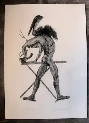 Rainer Fetting - MAN AND BIRD I verkocht voor € 300!