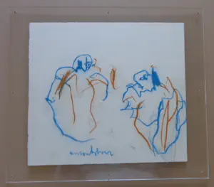 Anton Heyboer - FIGUREN / ORIGINEEL WERK / 44x50cm / SIG / PLEXI kopen? Bied vanaf 95!