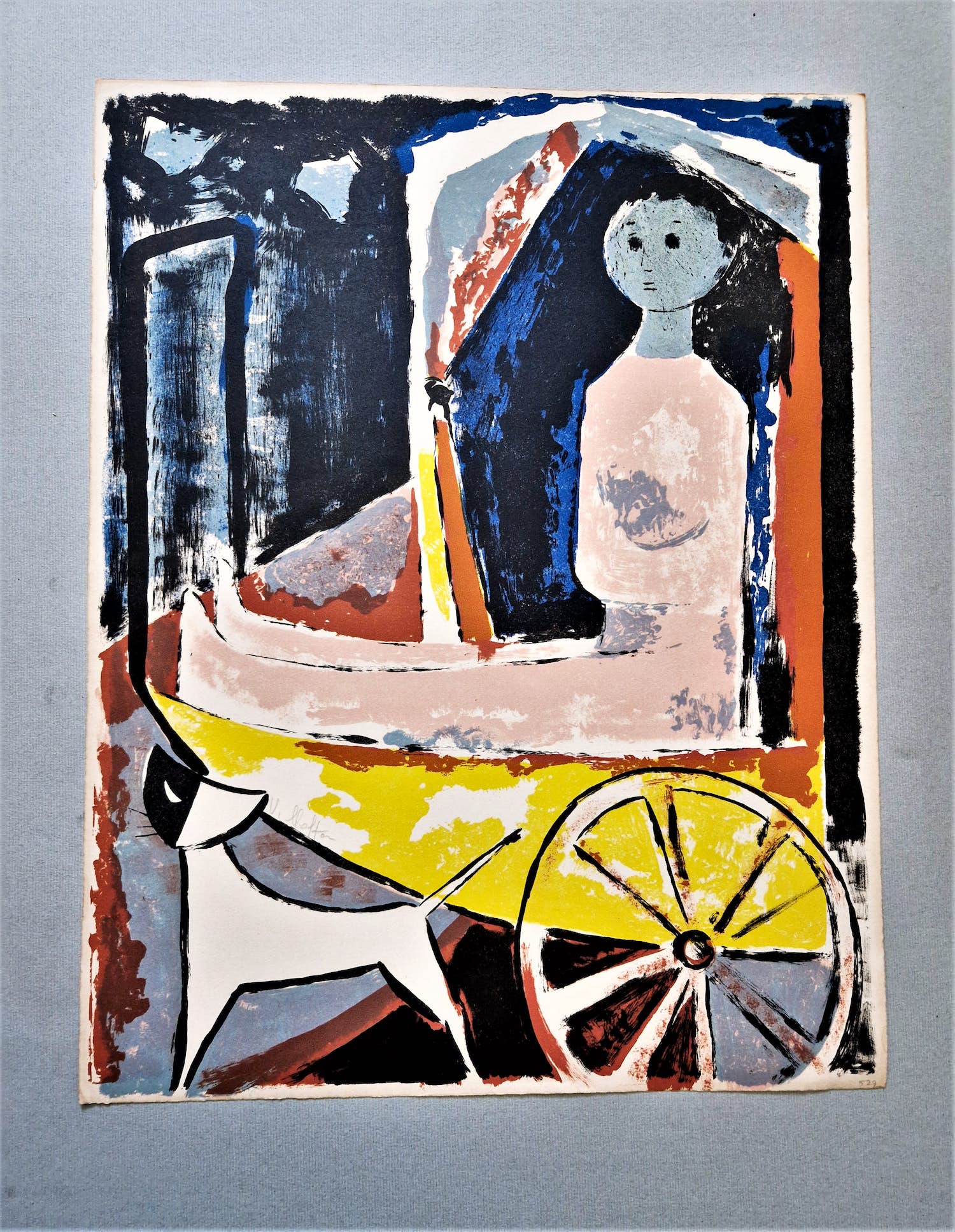 Mariano Villalta - 1958-zeer kleine oplage (4/25) litho - la carrozella - potloodgesigneerd verkocht voor € 49!