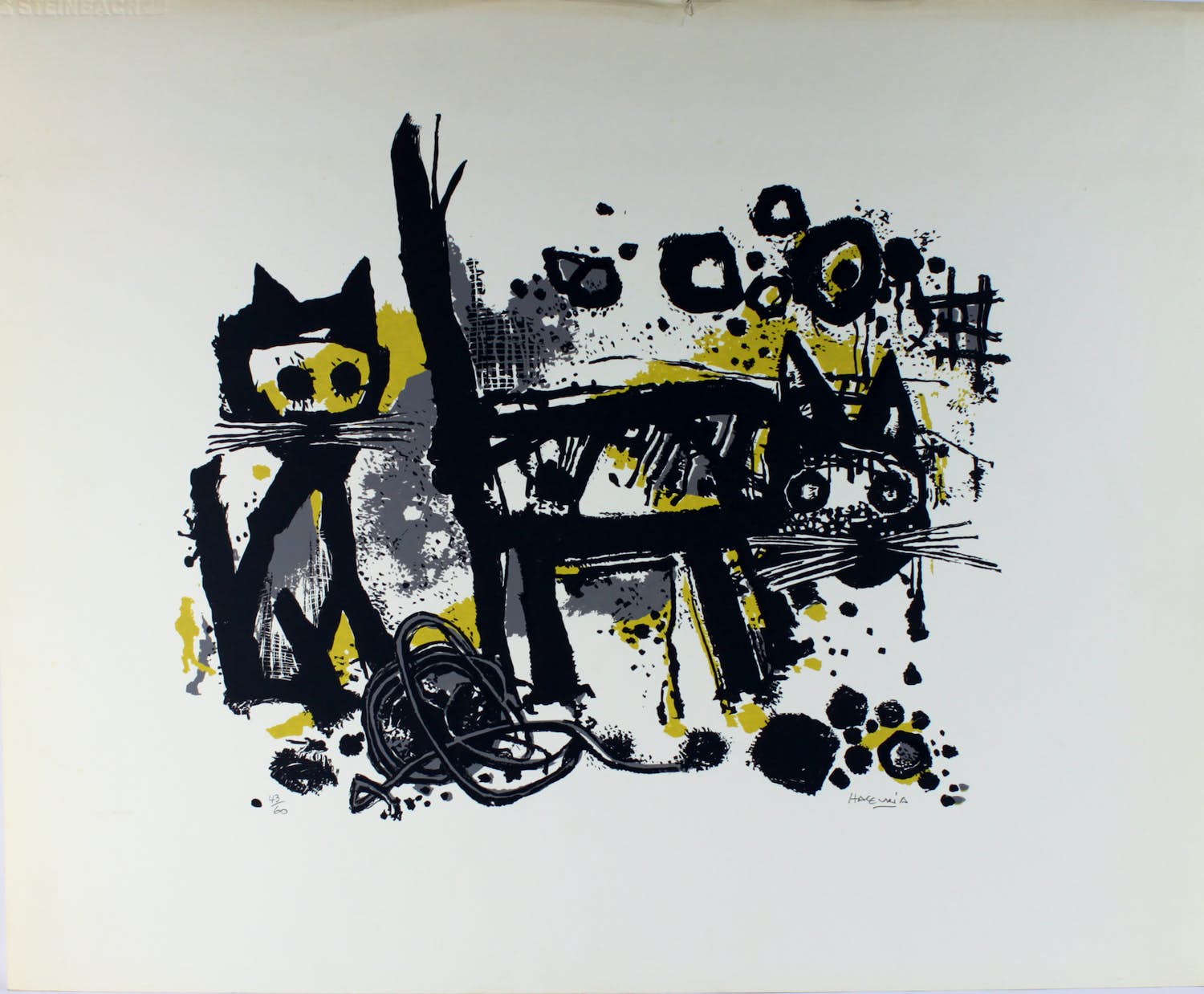 Maurice Haccuria - Katten spelend met een bol wol. verkocht voor € 55!