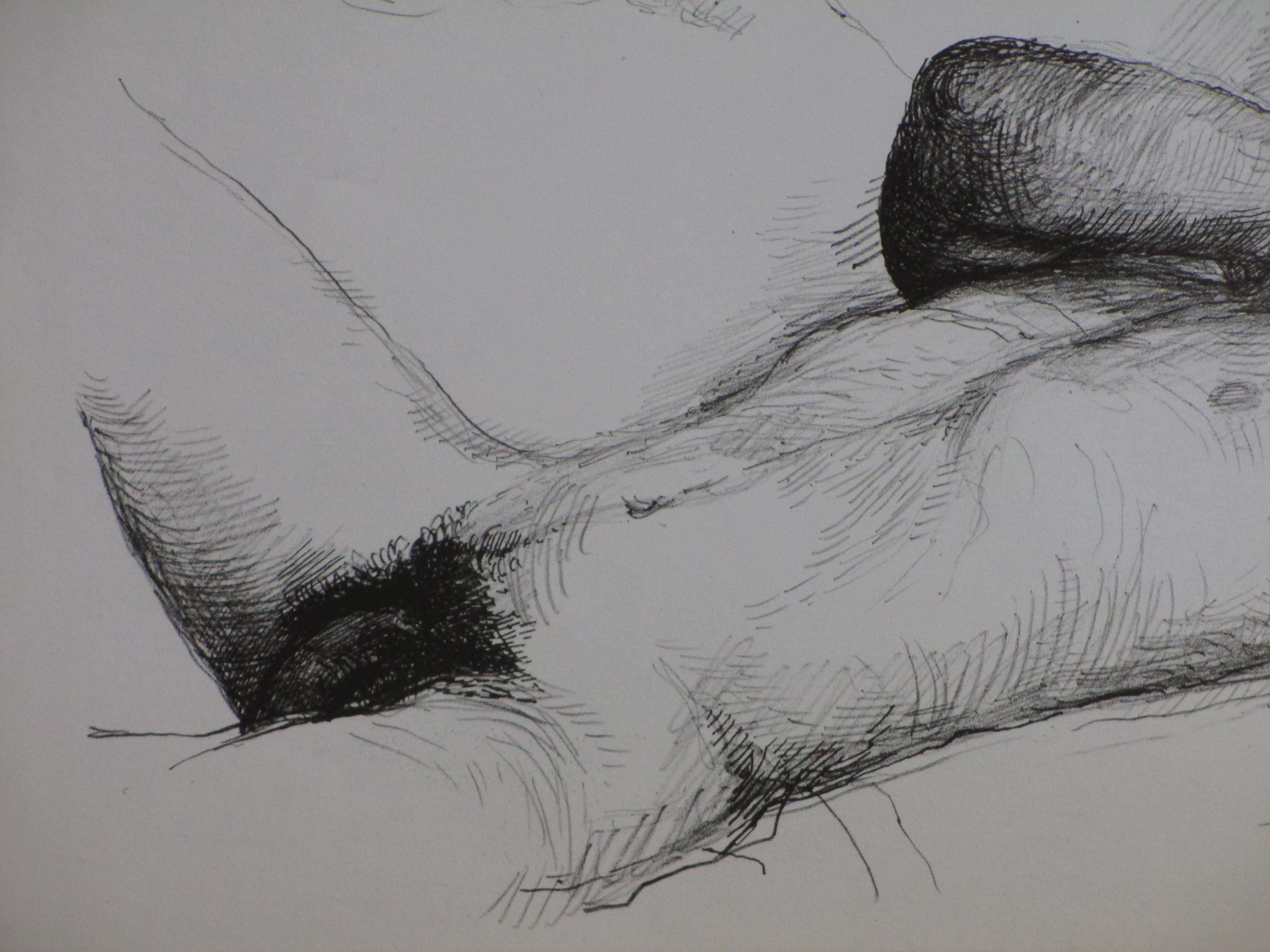 Aat Veldhoen - Blote man met Zelfportret - Rotaprint kopen? Bied vanaf 65!