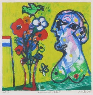 Hans Truijen - Zeefdruk, Bloemen voor Gea - Ingelijst kopen? Bied vanaf 1!