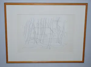 Andre van der Vossen - Huis in het bos - tekening - met atelierstempel kaufen? Bieten Sie von 35!