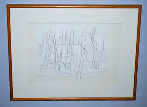 Andre van der Vossen - Huis in het bos - tekening - met atelierstempel verkauft für € 35!