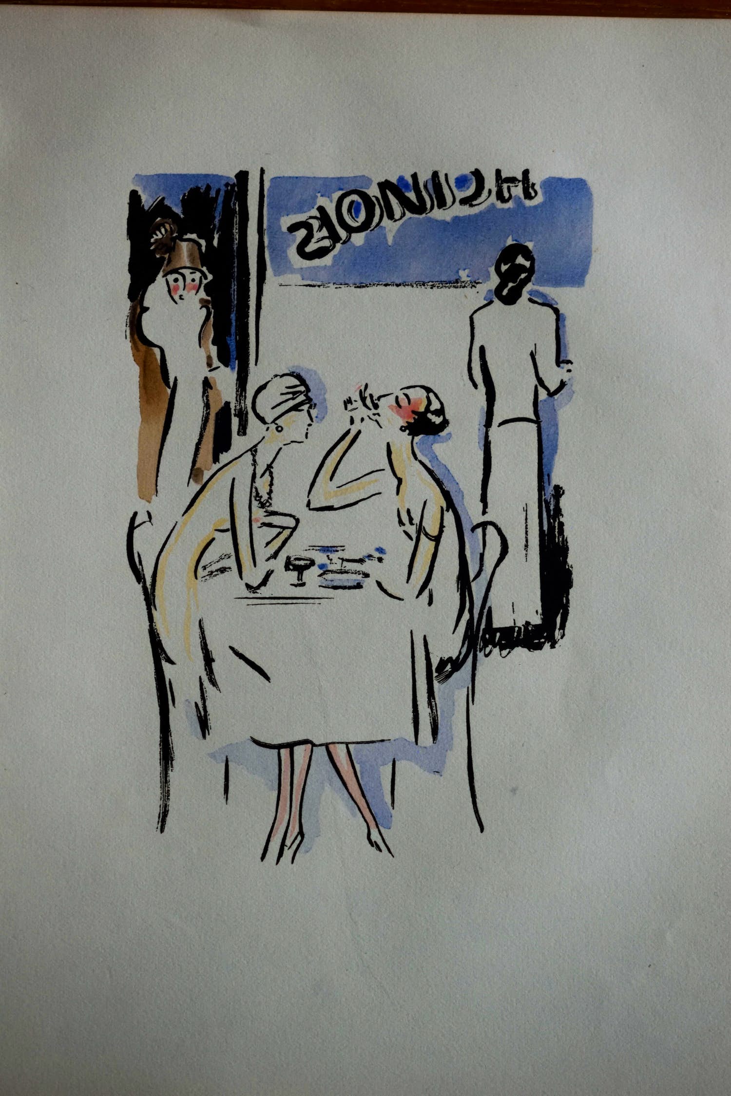 Kees van Dongen - Pochoir - Samen lunchen - 1925 kopen? Bied vanaf 400!