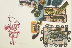 Corneille - Lithografie Vrouw van de nacht en de dageraad, 1967 kopen? Bied vanaf 600!