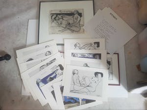 Corneille - Originele houtskool + Hugo Claus handgeschreven gedicht kopen? Bied vanaf 1550!