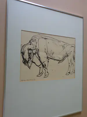 Alfons Van Meirvenne - BIZON / ORIGINEEL WERK / 63x48cm / KADER / SIG / 1956 kopen? Bied vanaf 35!