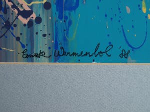 Emeke Buitelaar - Litho of monoprint? , Abstracte voorstelling – gesigneerd & ingelijst – 1988 kopen? Bied vanaf 40!