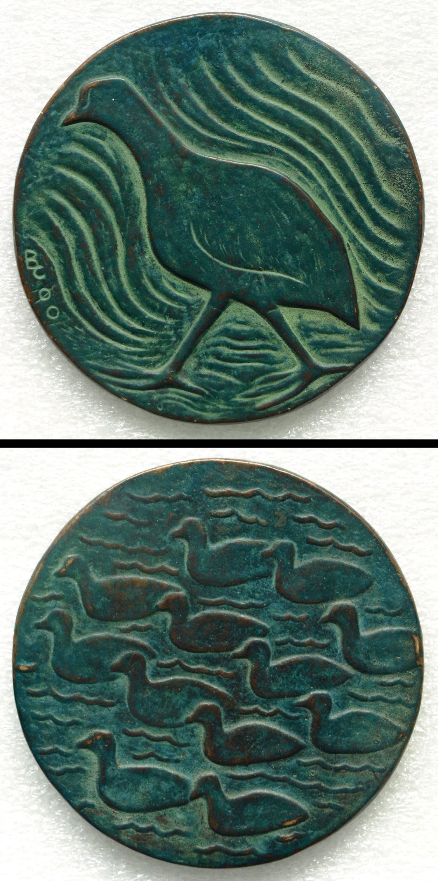 Barbara de Clercq - Grote bronzen penning , Koeten – 2000 – Ø 9½ cm. verkocht voor € 50!