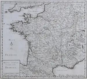 Thomas Salmon - Gravure, Nuova Carta Generale della Francia 1740 kopen? Bied vanaf 1!