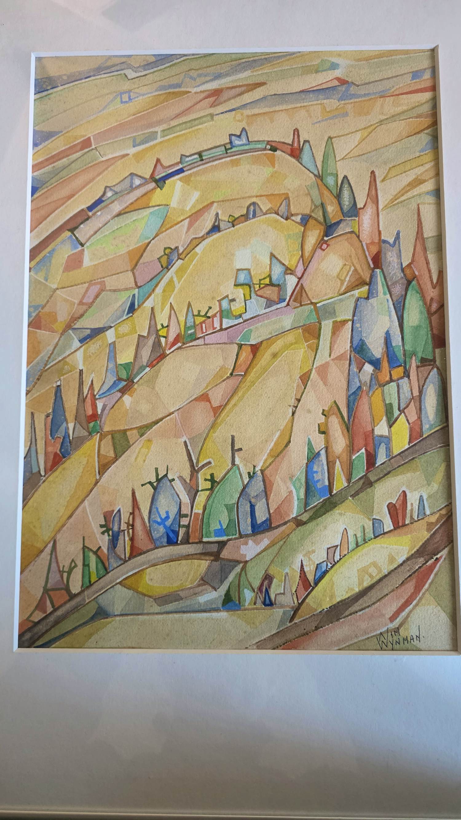 Wim Wijnman - Geometrisch Landschap kopen? Bied vanaf 250!