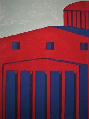 Ko Aarts - Gelderse Grafiekmap 1995- GEOMETRISCH BLAUW - zeer kleine oplage (15) kopen? Bied vanaf 29!