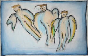 Bart Drost - Grote tekening in pastelkrijt, Zonder titel kopen? Bied vanaf 1!