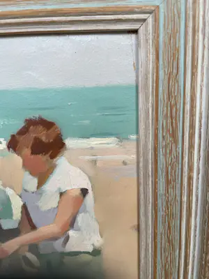 Buy Frits Verdonk - strandgezicht kinderen met ezeltjes? Bid from 1000!