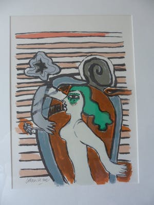 Corneille - Zeefdruk. Titel. "Femme et animeaux XIV kopen? Bied vanaf 120!