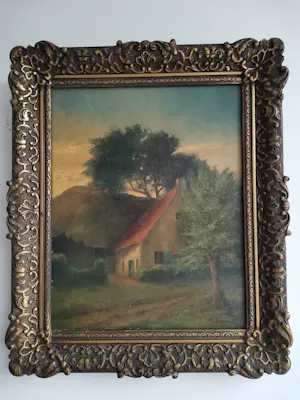 AcheterNiet of onleesbaar gesigneerd - Landelijk zicht met hoeve? Enchérissez de 10!