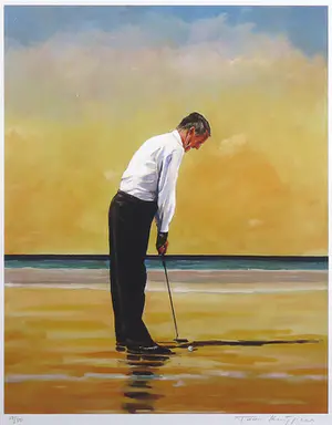 Toon Kuijpers - Zeefdruk, Beach Golf - Ingelijst kopen? Bied vanaf 50!