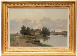 Jan Simon Knikker (sr.) - Hollands landschap met Kortenhoef in de verte kaufen? Bieten Sie von 600!