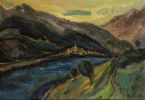 Bertus de Meij - Olieverf op doek, Avond stemming, te Monti - Ingelijst kopen? Bied vanaf 60!