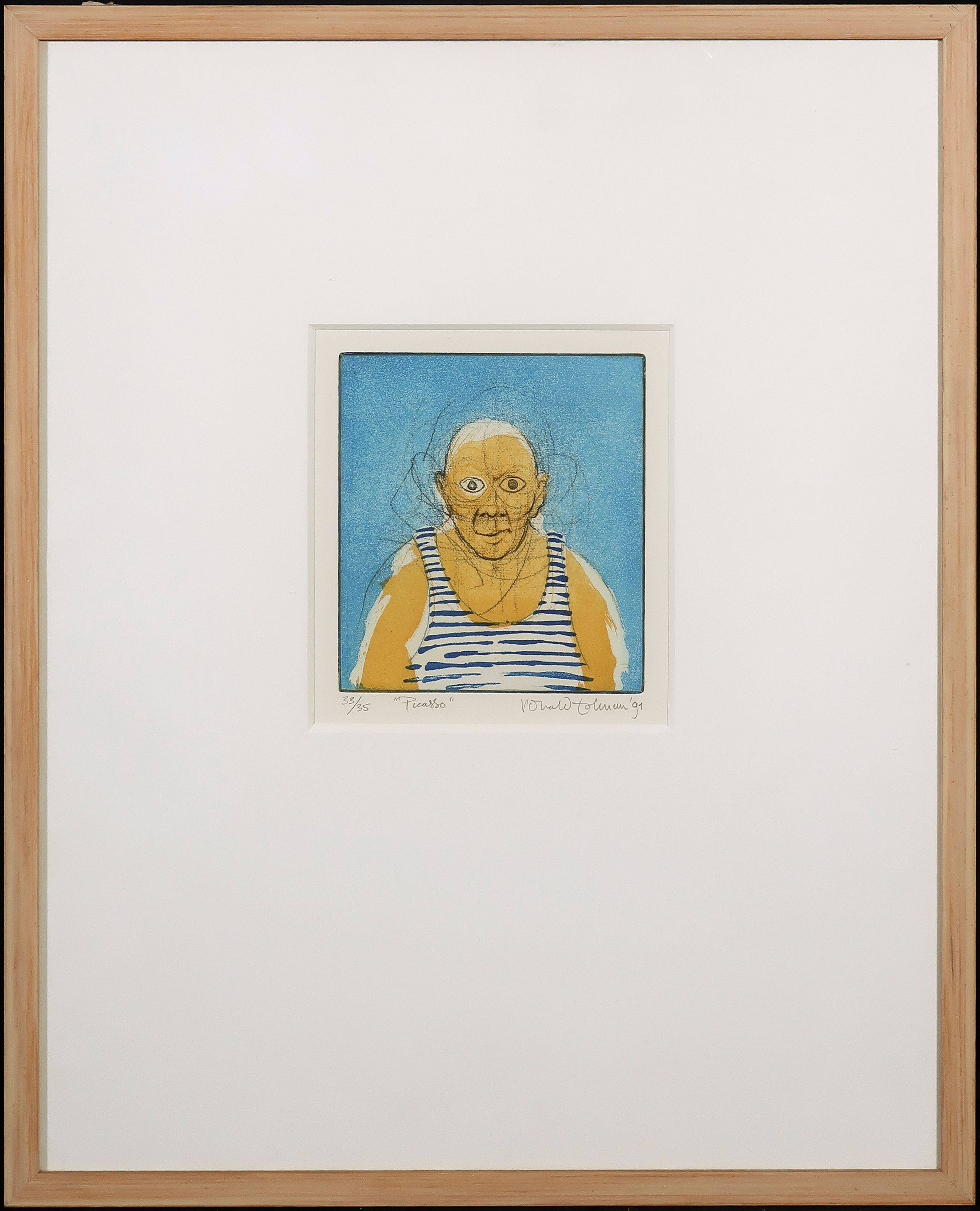 Ronald Tolman - Ets en aquatint, Picasso - Ingelijst kopen? Bied vanaf 80!