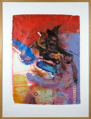 Mohamed Quraish - Zeefdruk, Zonder titel II - Ingelijst (Groot) verkocht voor € 35!