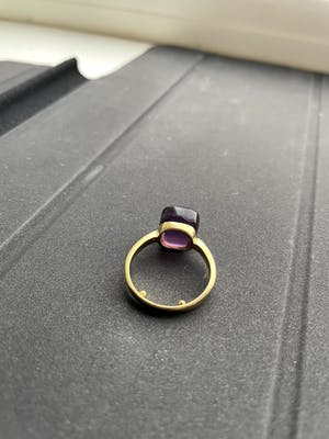 18kt gouden ring+amethist, maat 55/17,50, 5,62 gr kopen? Bied vanaf 270!