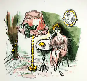 Kees van Dongen - lithografie - Dame zittend op een stoel verkocht voor € 1!