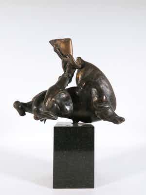 Wim Steins - Groot indrukwekkend bronzen beeld, Europa en de stier verkocht voor € 1500!