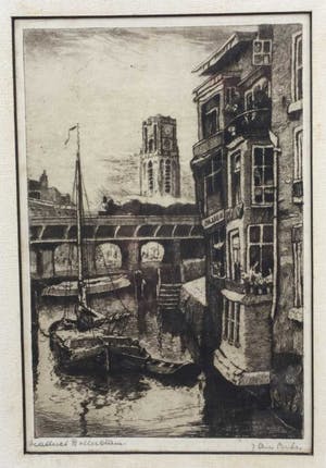 Jan Sirks - C3842-4, ets, Rotterdam, r.o. gesigneerd kopen? Bied vanaf 75!