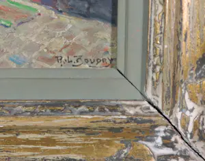 Robert Boudry - Olieverf op board, De bijlengang te Antwerpen - Ingelijst kopen? Bied vanaf 80!