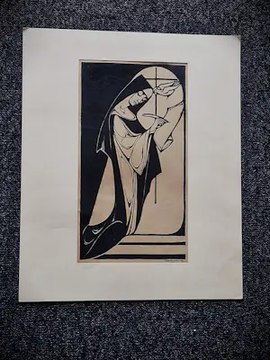 Frans van Noorden - in 1932 gemaakte monochrome houtsnede "devotie" potloodgesigneerd kopen? Bied vanaf 32!