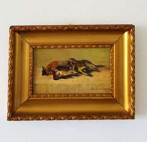 Olga van Iterson - Knoepfle - Stilleven vogels op tafel verkocht voor € 175!