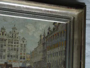 Sophus Levinsen - Olieverf op board , ingelijst , De Grote Markt in Brussel kopen? Bied vanaf 250!