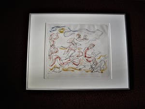 Wim Worm - gebruikt altijd felle kleuren - gesigneerde Litho - Strand - 1987 kopen? Bied vanaf 20!