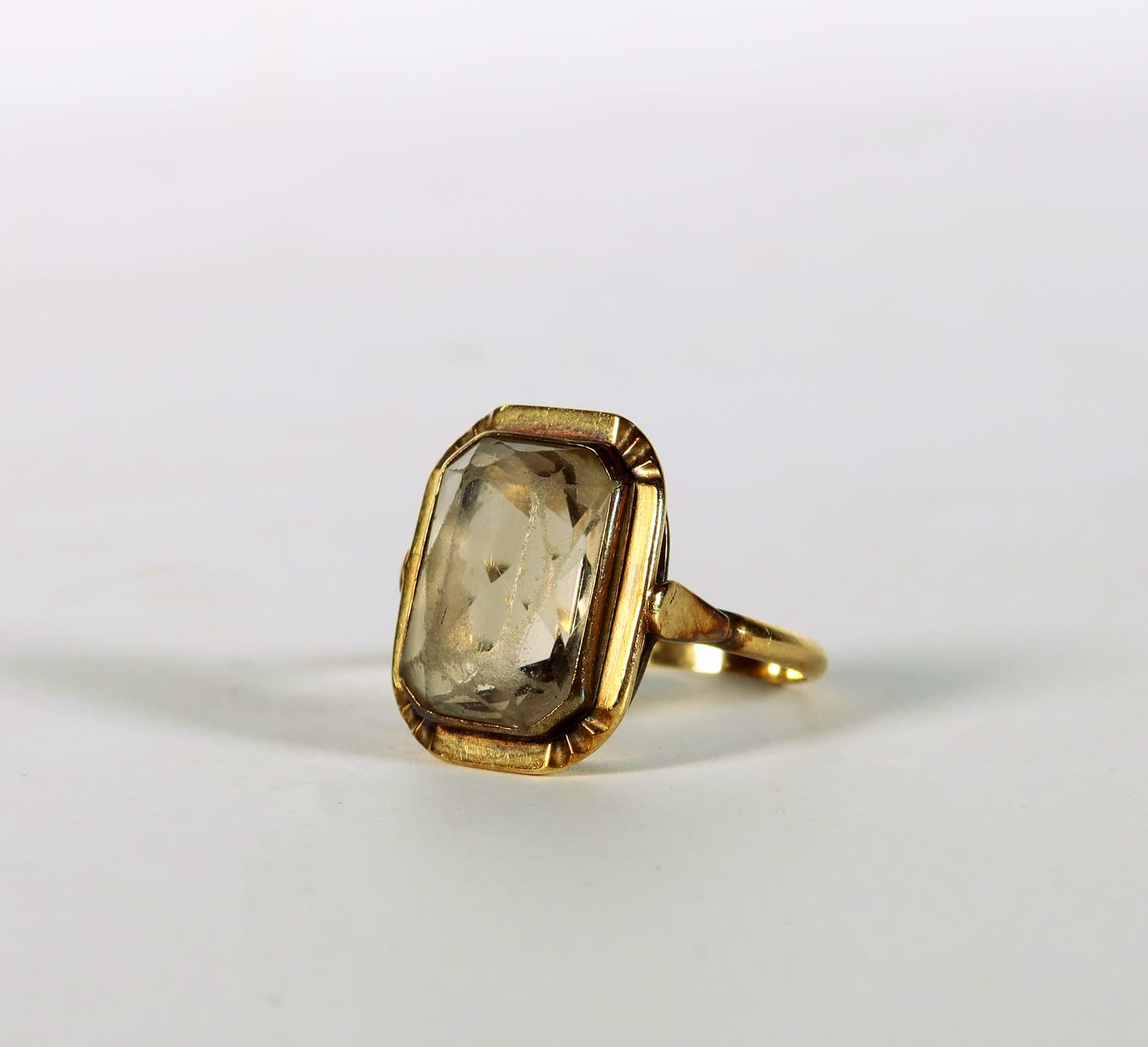 14k geelgouden ring met rookkwarts verkocht voor € 130!