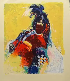 Gerard 't Hart - Kleurenzeefdruk CHIEF Handgesigneerd---GROOT!!!! kopen? Bied vanaf 75!